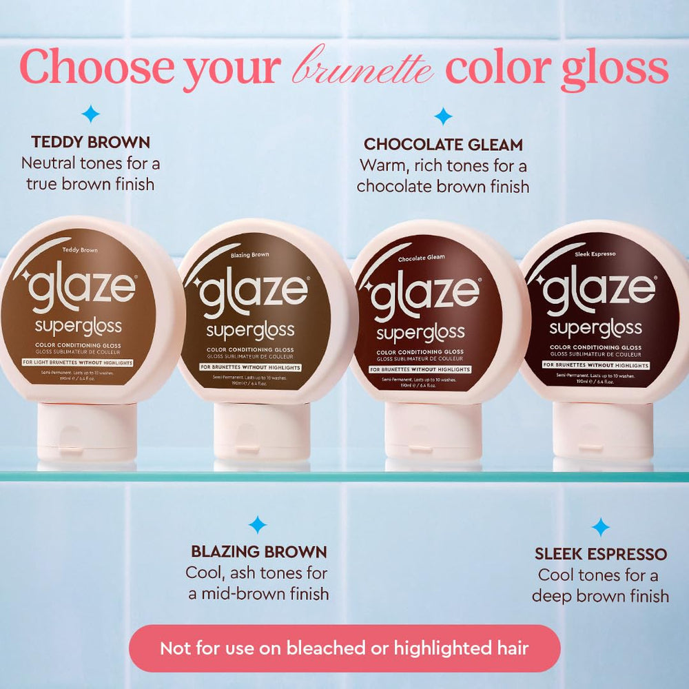 glaze Supergloss en baño sobre toalla, ambiente de uso doméstico seguro