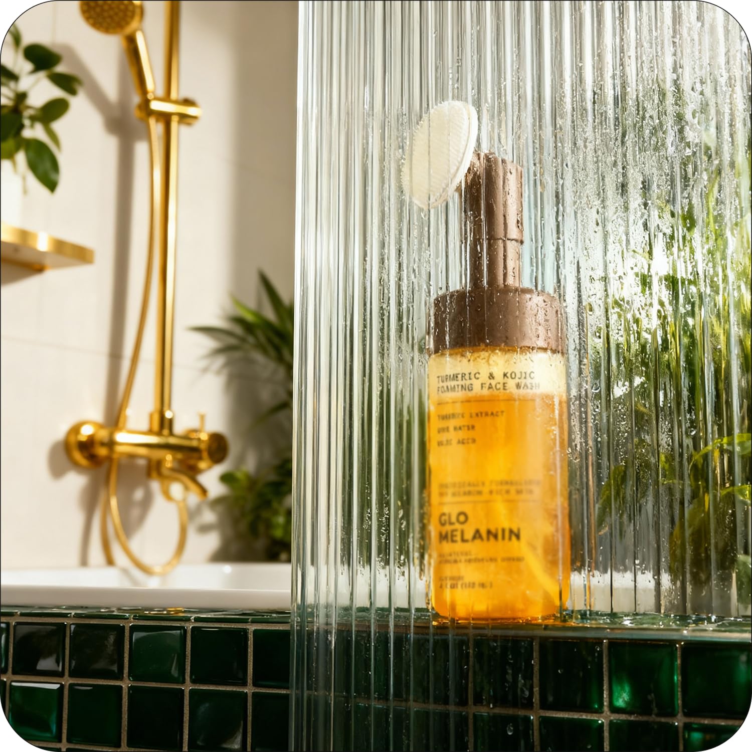 Glo Melanin etiqueta con lista de ingredientes naturales y sin parabenos