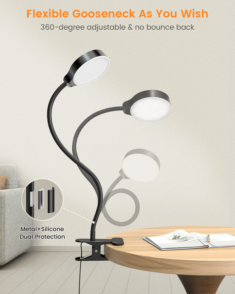 Glocusent cuello flexible 360 grados que mantiene la posición deseada