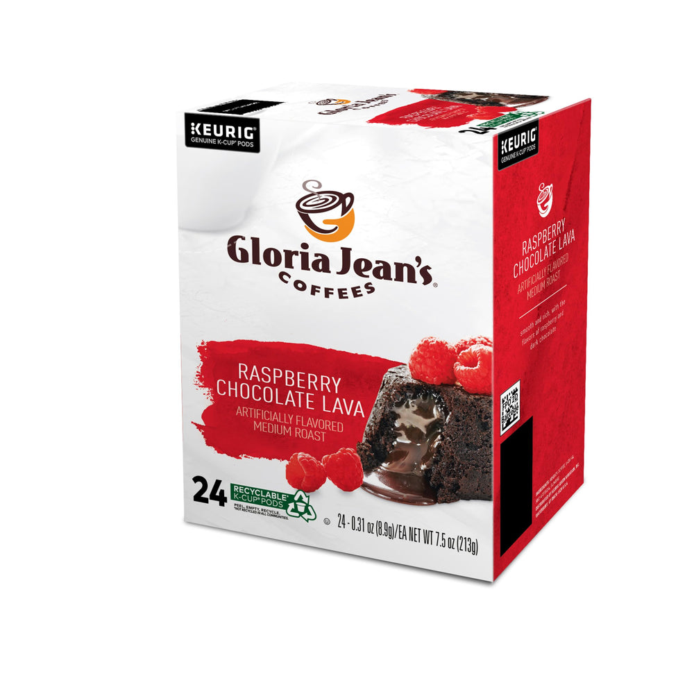 Gloria Jean's detalle de cápsula K-Cup lista para usar, facilita preparación rápida