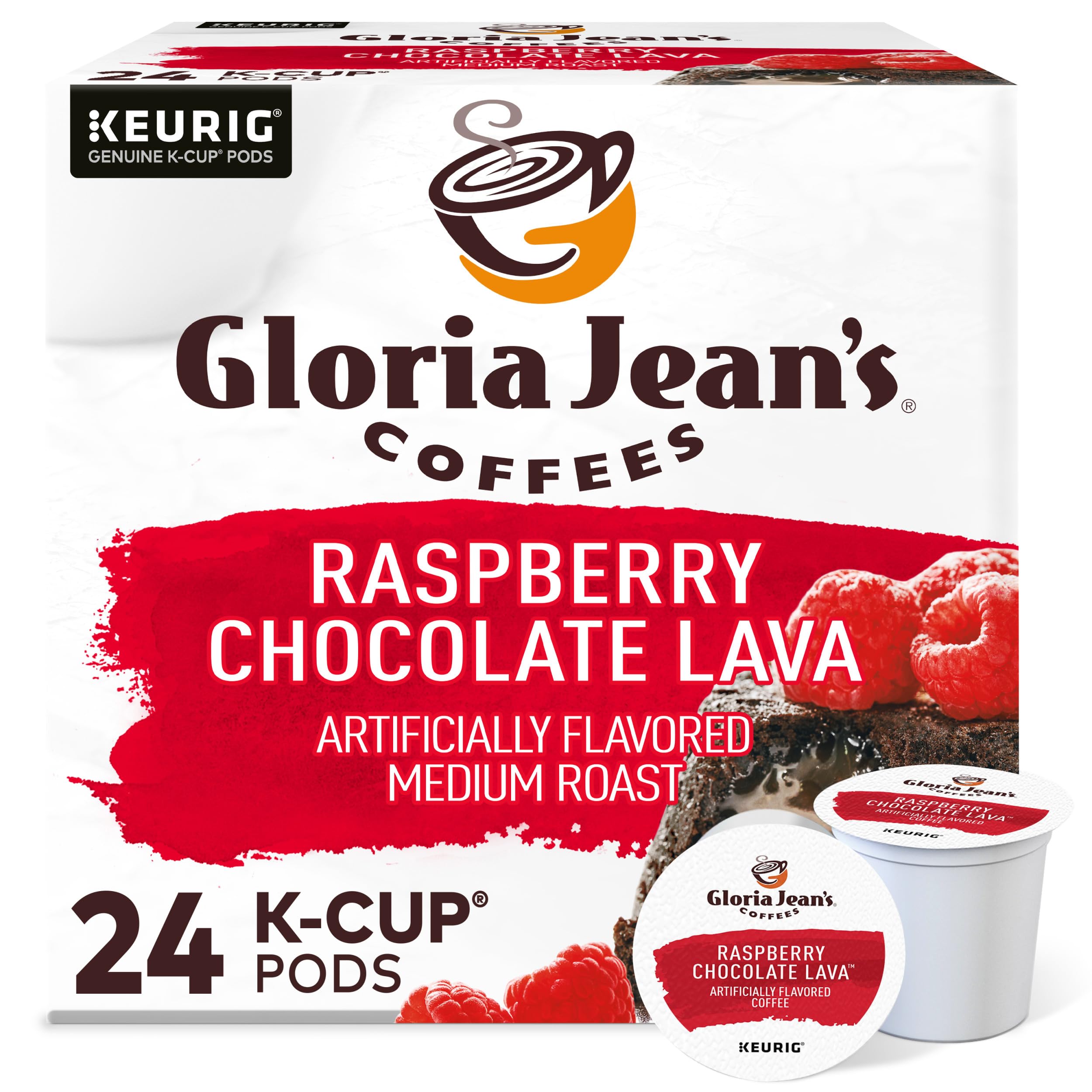 Gloria Jean's frente del paquete mostrando 24 cápsulas y branding, atractivo visual