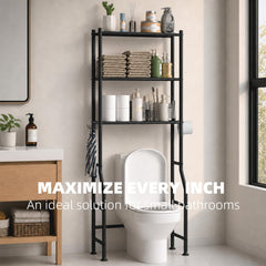 GloTika bottom shelf clearance over a toilet illustrating lid movement compatibility