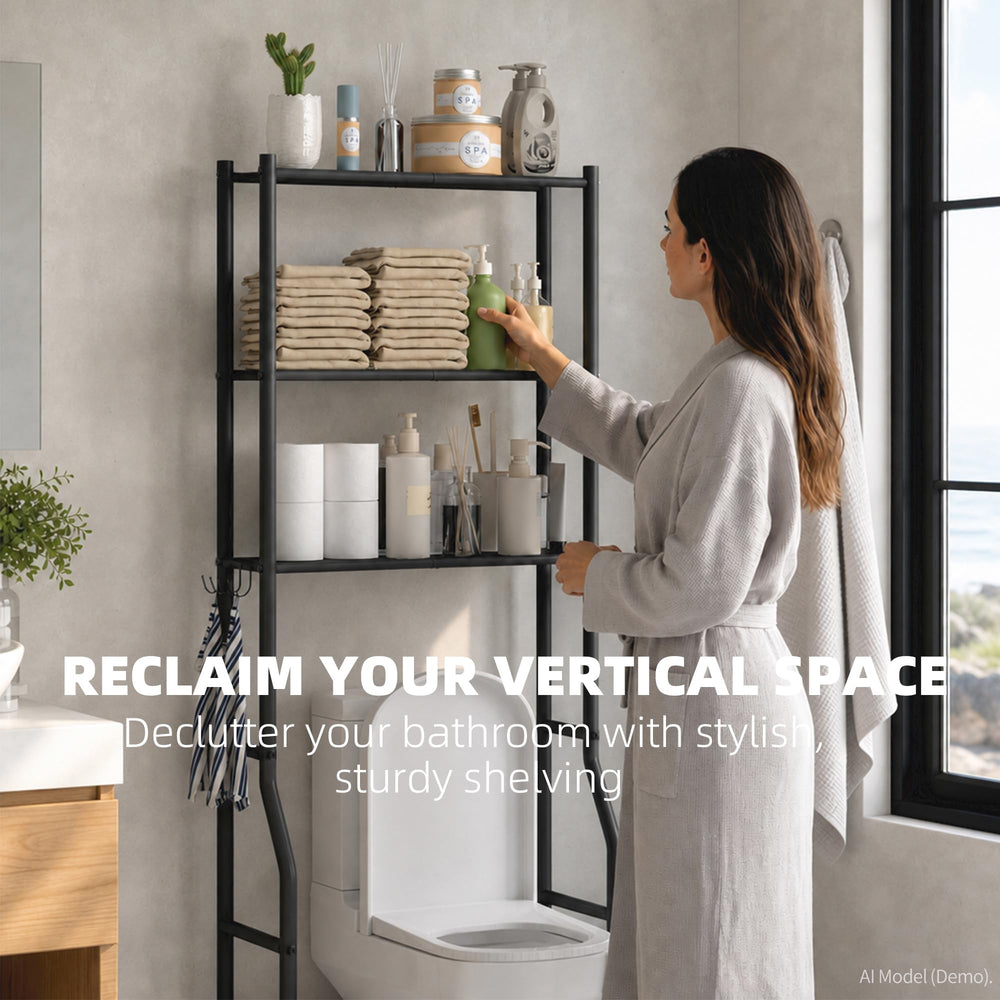 GloTika in a bathroom lifestyle scene showing integrated modern storage solution