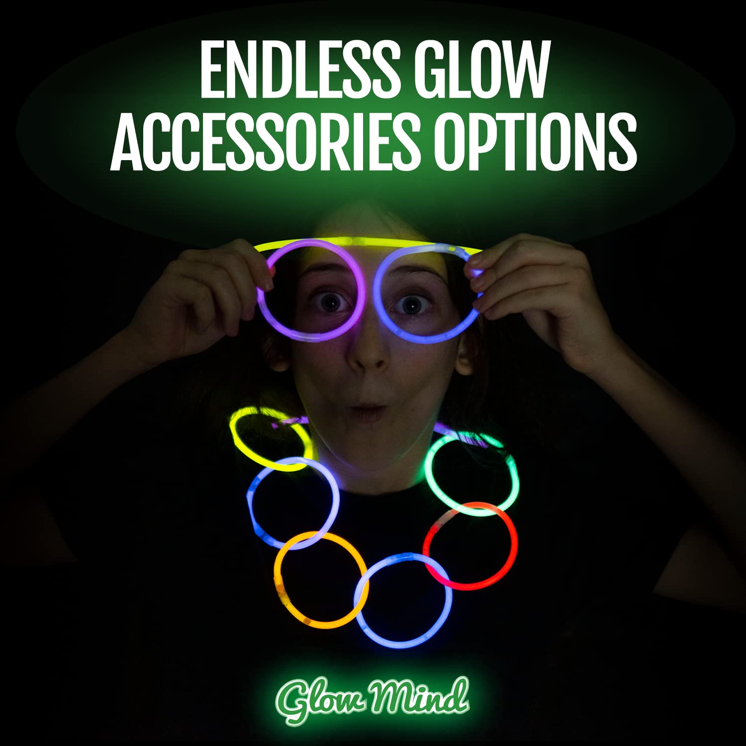 Glow Mind comparación de tamaño con mano para referencia de escala práctica