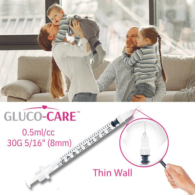 GLUCO-CARE barril con graduación grande, facilita mediciones exactas
