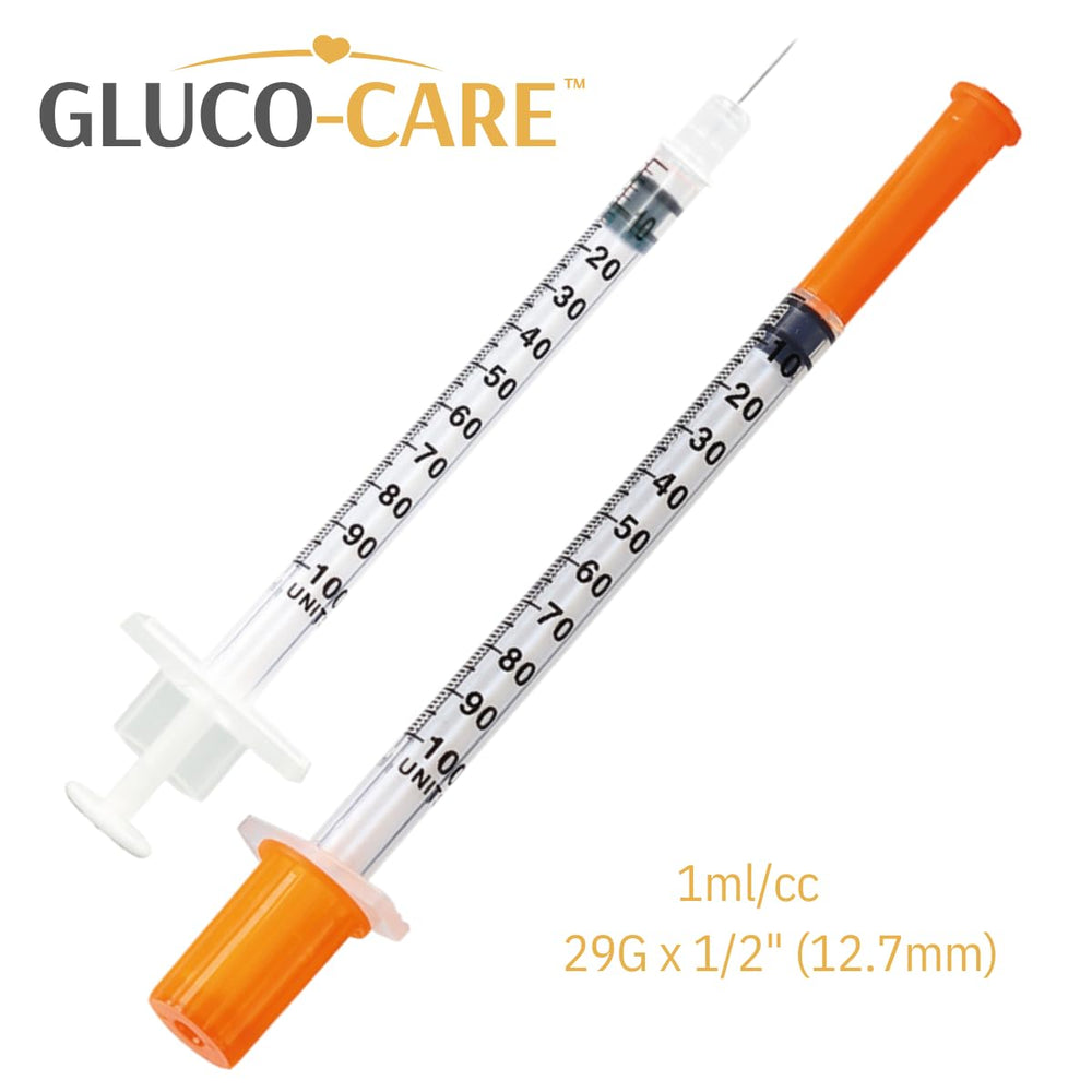 GLUCO-CARE barril graduado en primer plano, legible para mediciones precisas