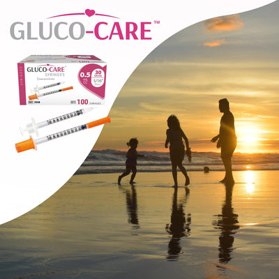 GLUCO-CARE comparación de tamaño junto a una moneda, visualiza dimensiones reales