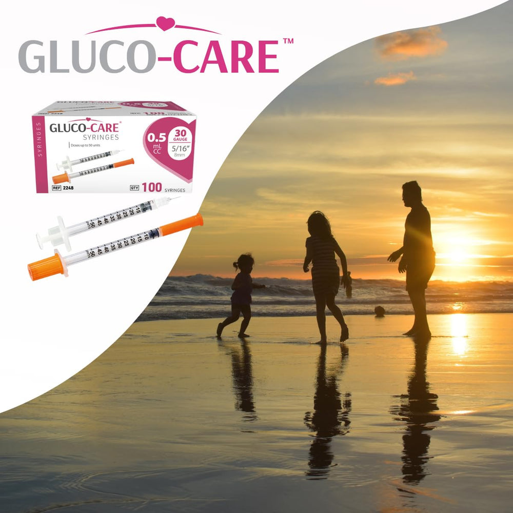 GLUCO-CARE comparación de tamaño junto a una moneda, visualiza dimensiones reales
