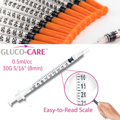 GLUCO-CARE jeringa en uso de laboratorio, control preciso durante el experimento