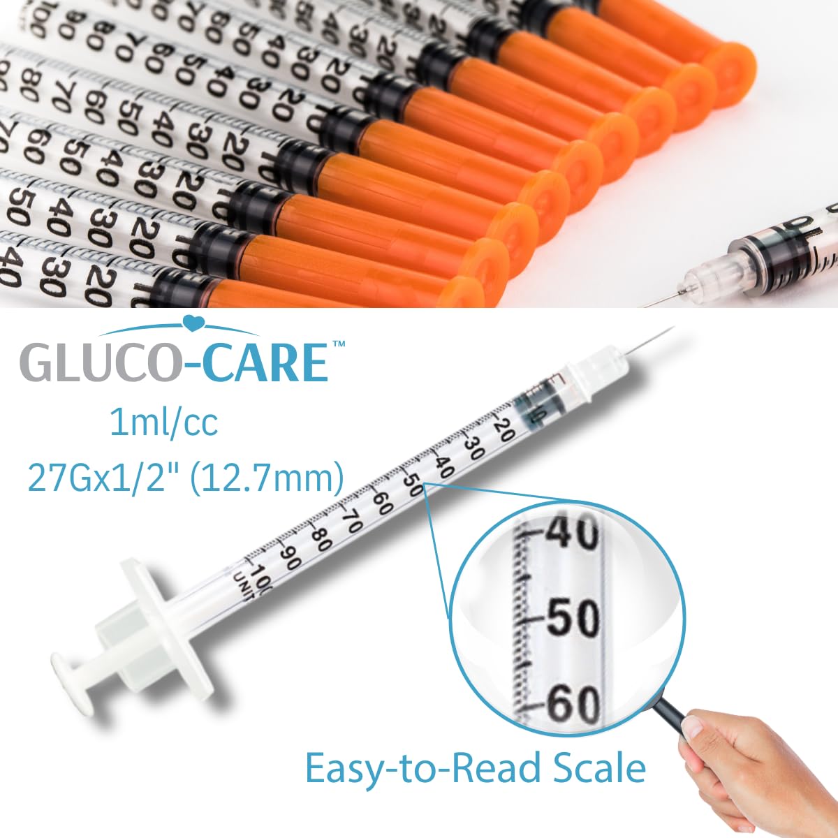 GLUCO-CARE émbolo suave, operación cómoda con una mano
