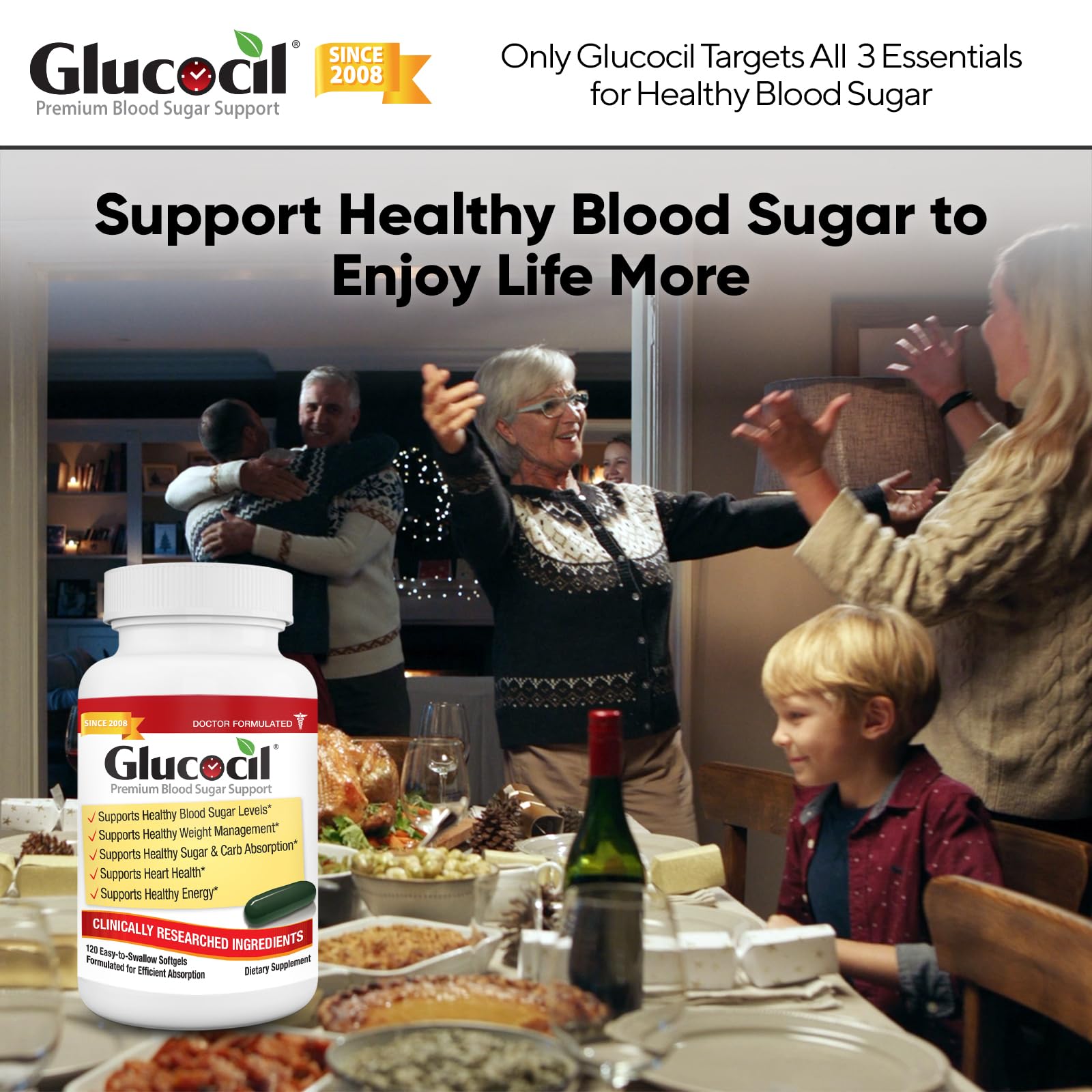 Glucocil etiqueta con instrucciones de uso para seguridad y seguimiento