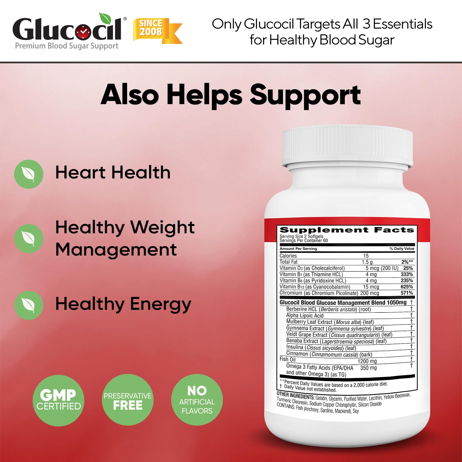 Glucocil ingredientes clave berberina y hoja de morera para apoyo metabólico