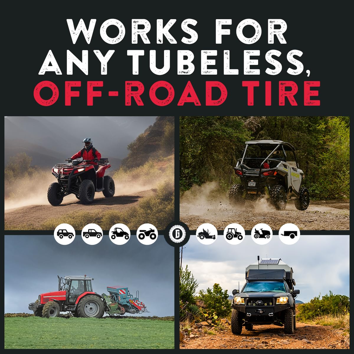 GlueTread parche en pared lateral sellando un corte off-road