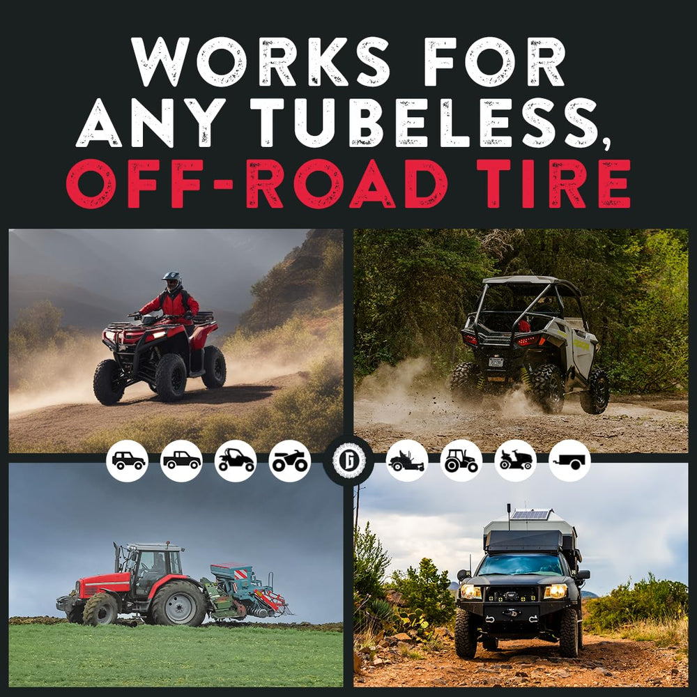 GlueTread parche en pared lateral sellando un corte off-road