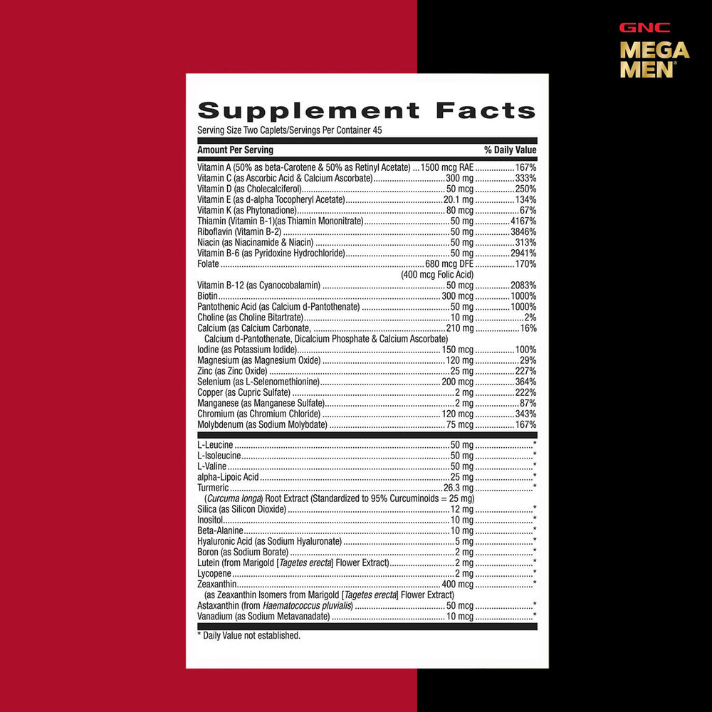 Retail shelf display of GNC Mega Men Sport showing brand trust and store availability