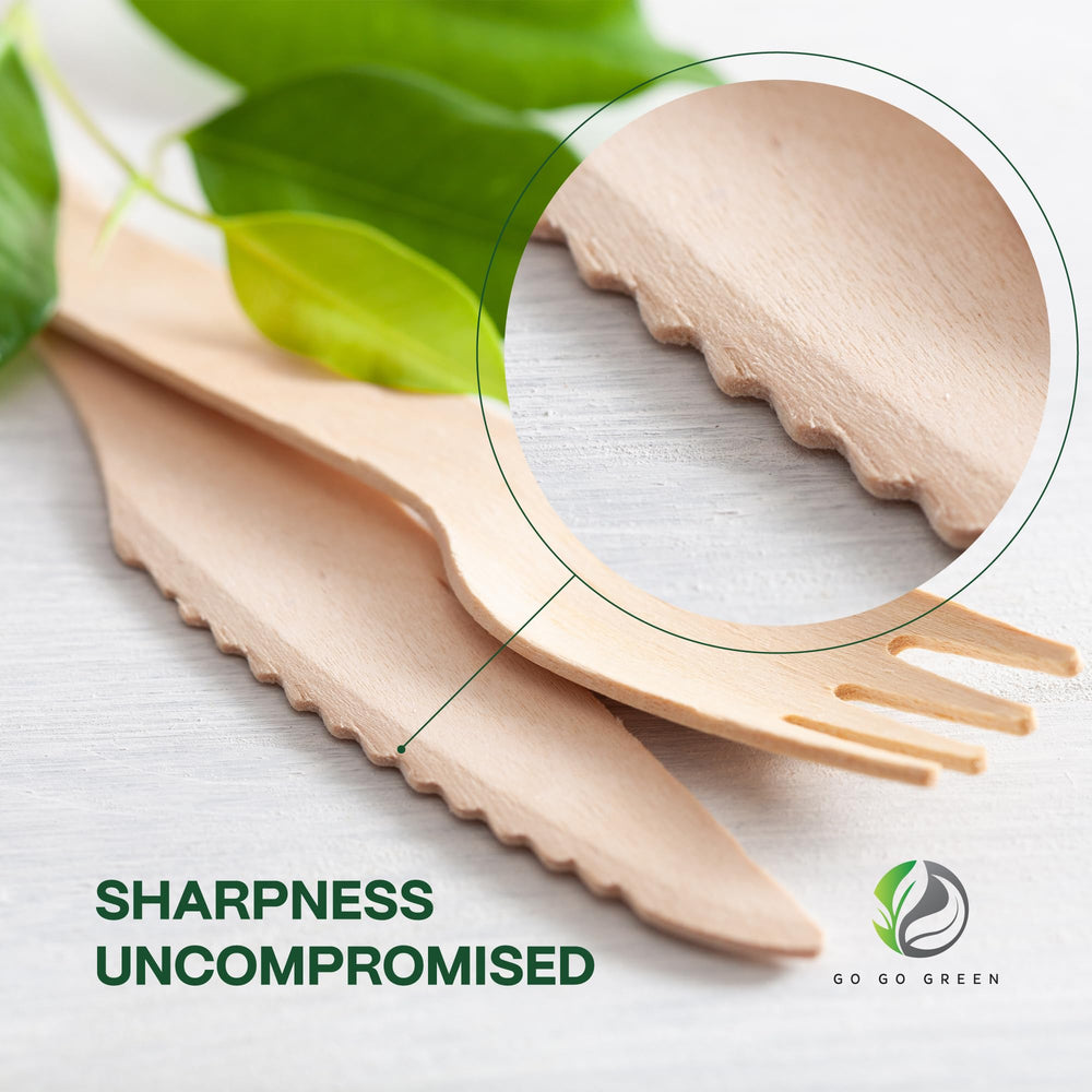 GO GO GREEN close-up of fork tines showing sturdy wood grain and reliable piercing strength