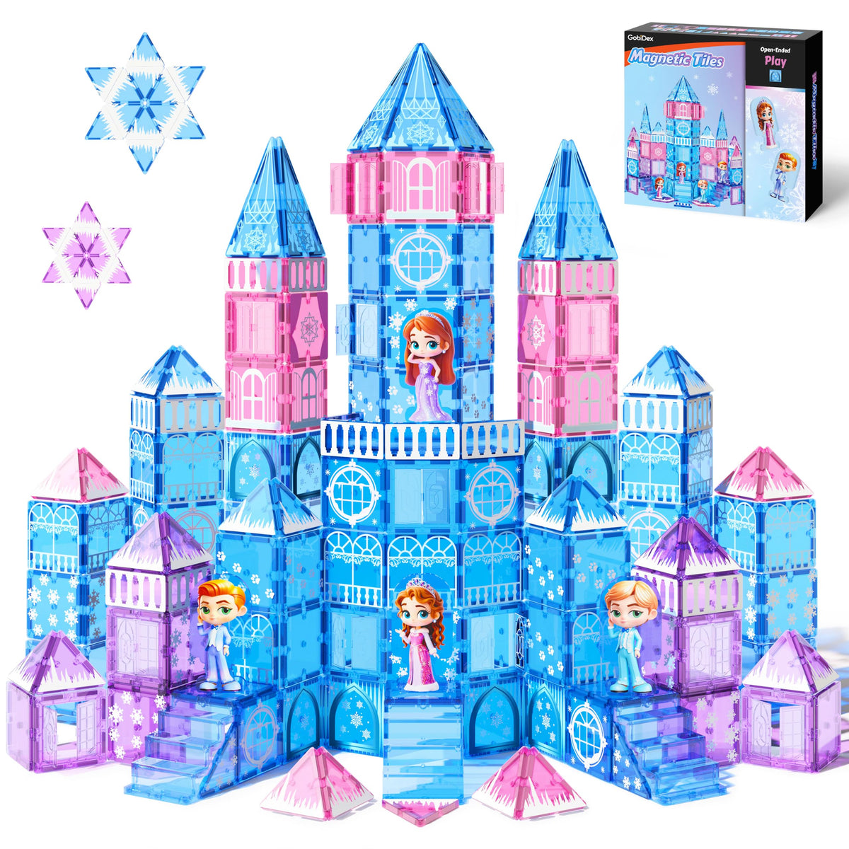 GobiDex front packaging showing snow-theme castle and 100 pieces, appeals as a gift