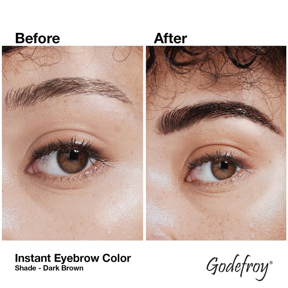 Godefroy antes y después en ceja derecha evidenciando mayor densidad