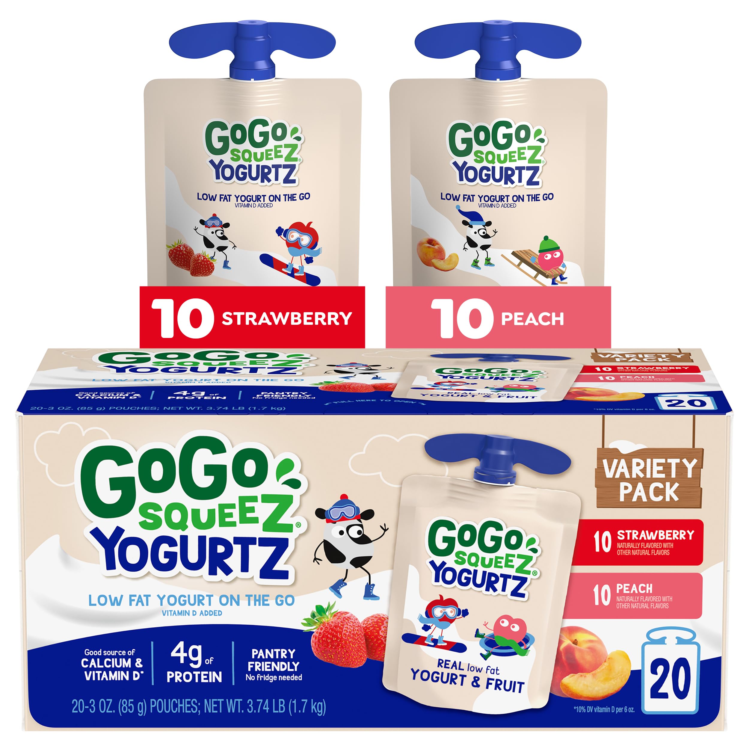 GoGo SqueeZ empaque frontal mostrando pack variedad y conveniencia