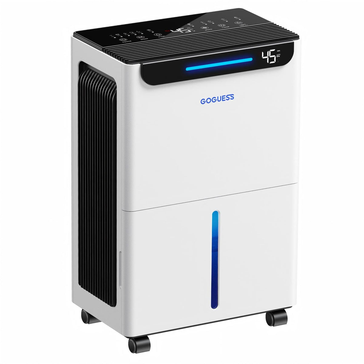GoGuess front view showing compact design and strong moisture removal benefit
