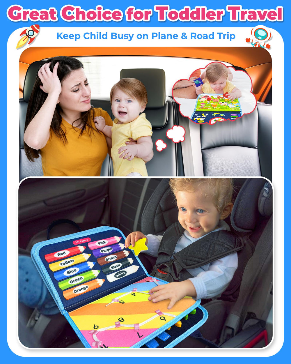 Gojmzo inside pages overview with multiple Montessori tasks for fine motor skills