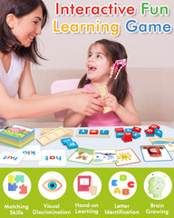 Gojmzo niño jugando con letras reforzando lectura y motricidad