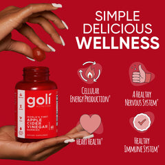 Goli close-up gummy texture and apple color, highlights soft vegan pectin