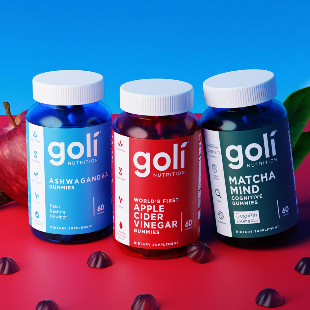 Goli gummy held in hand showing serving size and portion control benefit