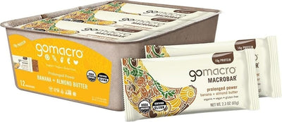 GoMacro MacroBar front packaging showing organic label and flavor benefit