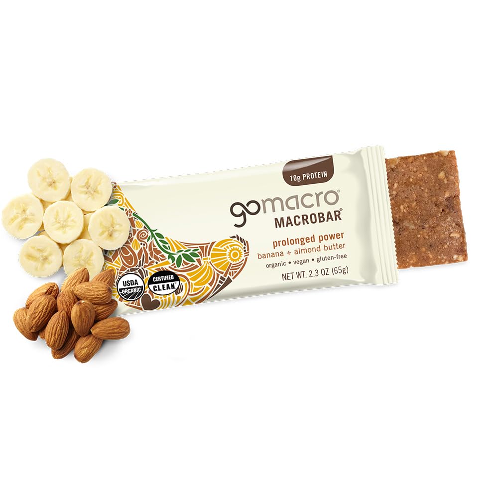 GoMacro MacroBar texture close-up with walnuts and banana pieces for satisfying crunch