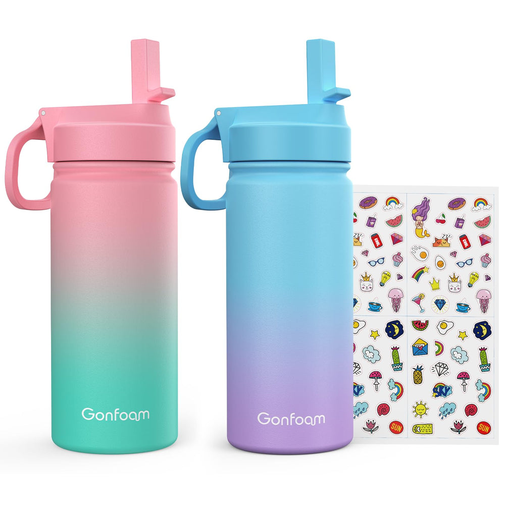 Gonfoam vista frontal del pack de 2 botellas, aspecto seguro y colorido