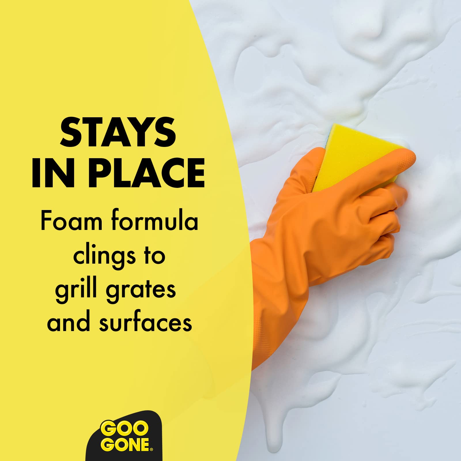 Goo Gone aplicando gel en bandeja de goteo para aflojar depósitos y grasa