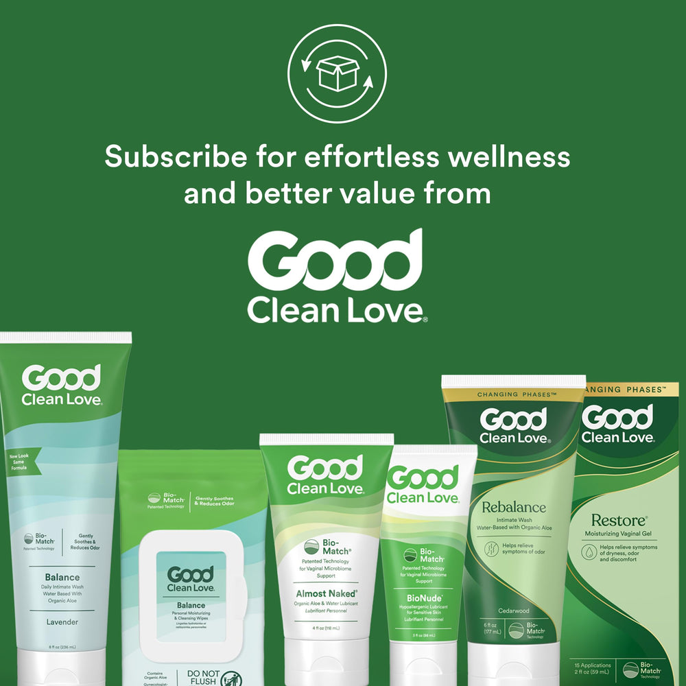 Good Clean Love comparación de tamaño 2 oz para entender la escala
