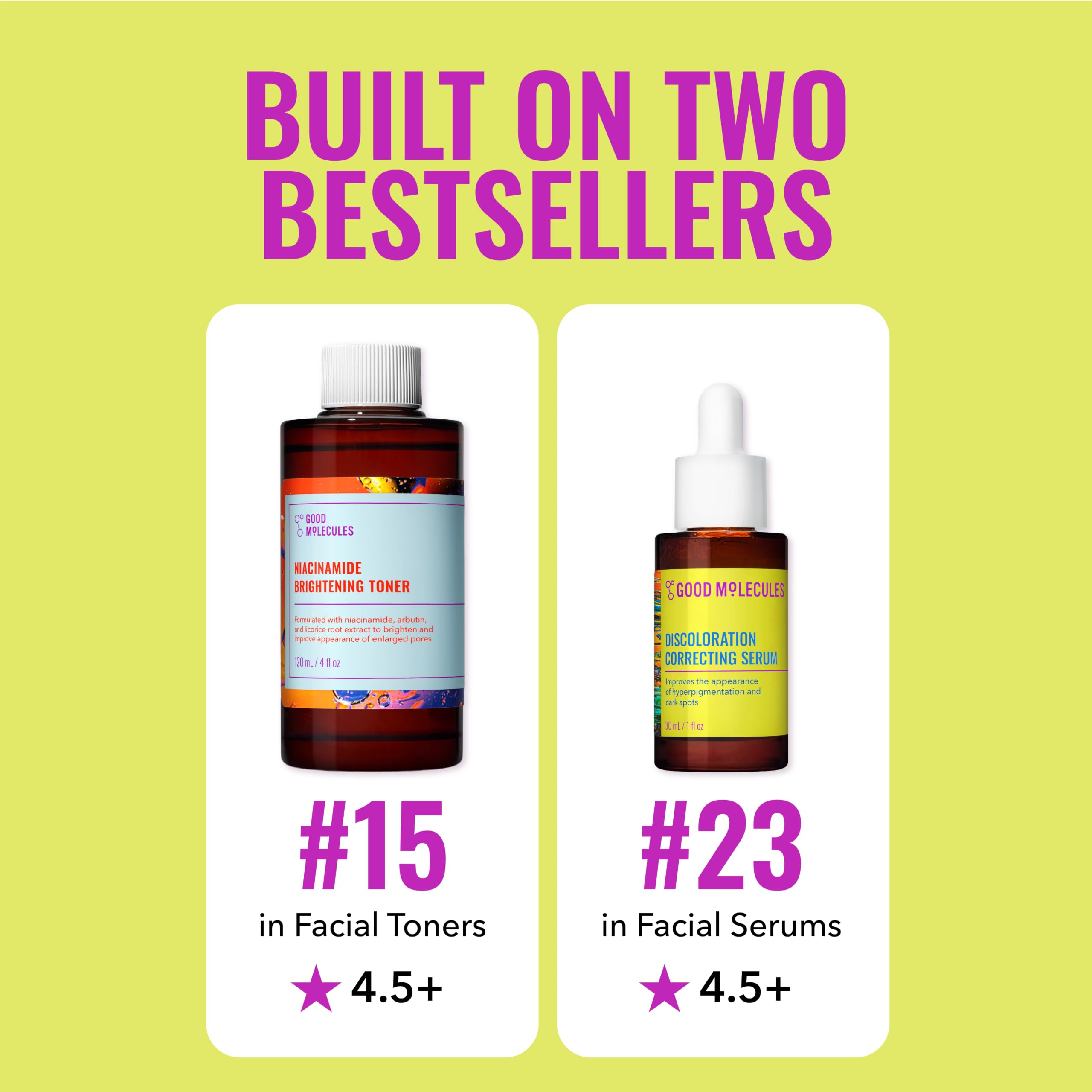 Good Molecules etiqueta con lista de ingredientes activos visibles
