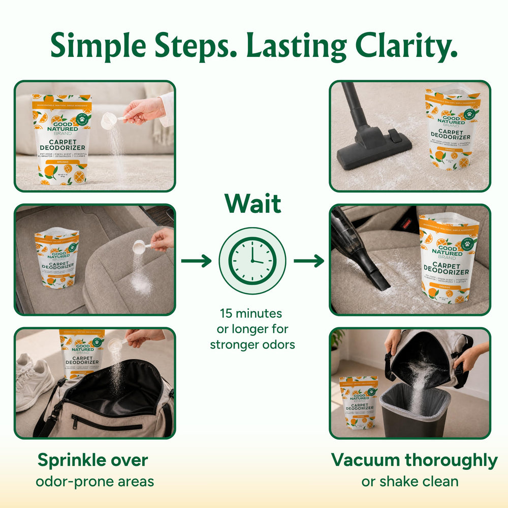 Good Natured Brand used on pet bed demonstrating odor removal