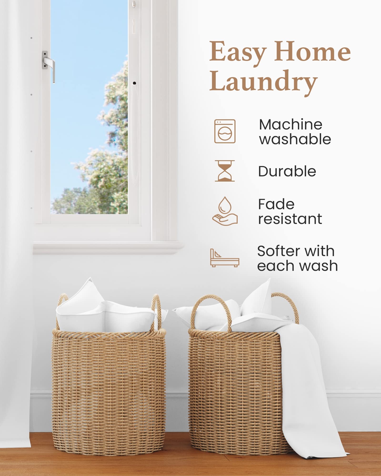 Good Sleep Bedding four folded pillowcases stacked, easy storage convenience