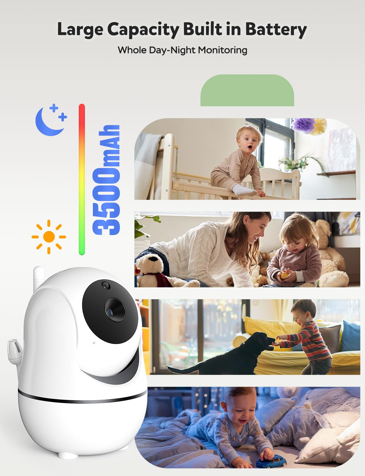 GoodBaby batería de 3500mAh en la unidad parental para larga autonomía