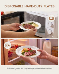 Goodluck plato con comida BBQ muestra fortaleza para platos grasos