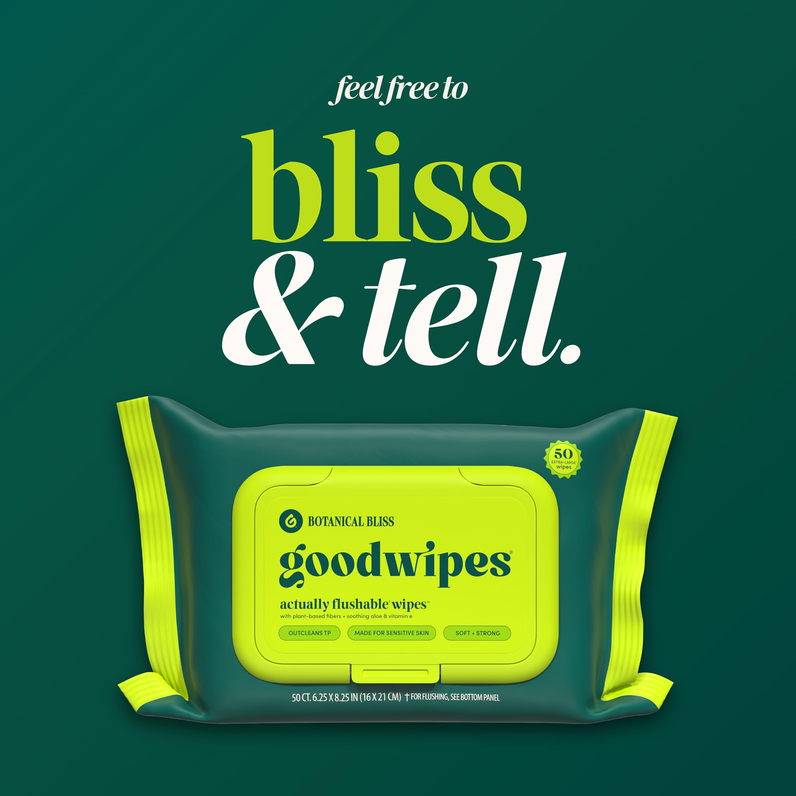 goodwipes etiqueta 50 unidades por envase, información clara