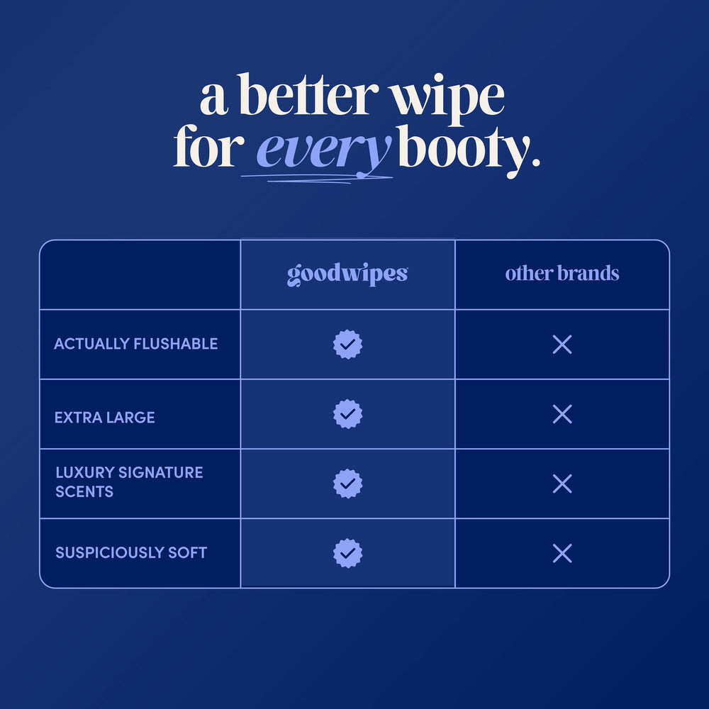 goodwipes persona usando toallita para higiene íntima con comodidad