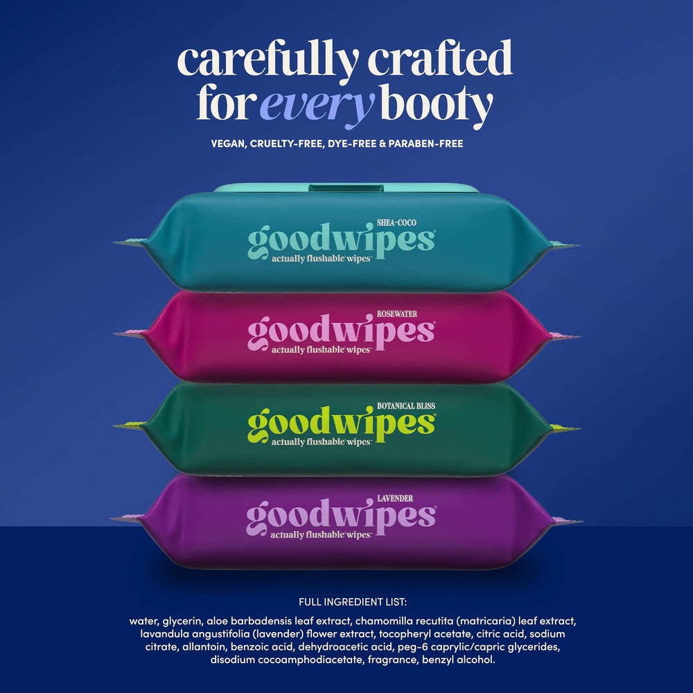 goodwipes etiqueta con ingredientes naturales como aloe y vitamina E