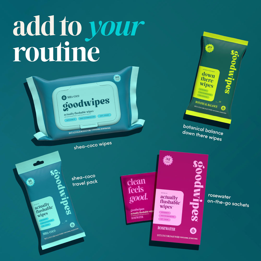 goodwipes toallitas sobre lavabo en baño mostrando conveniencia