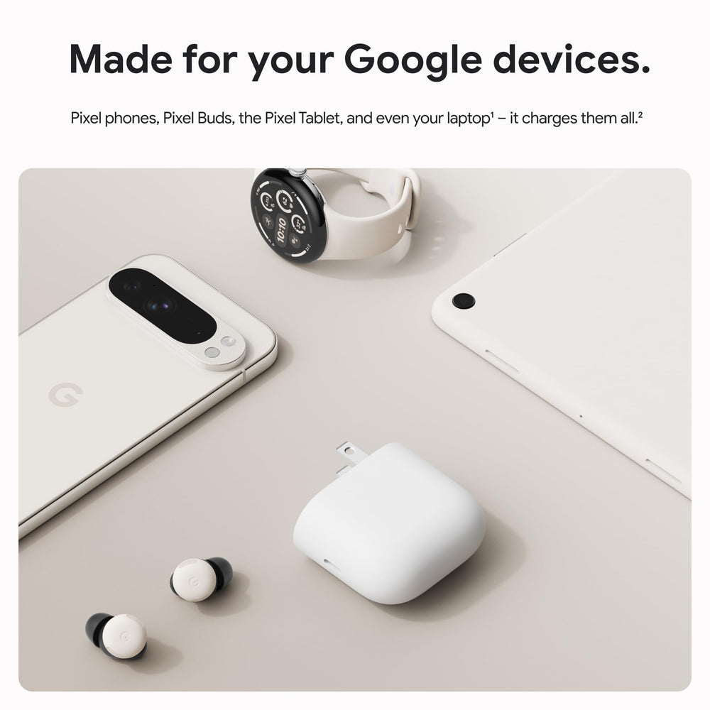 Google 45W en uso cargando un Pixel demostrando carga rápida fiable