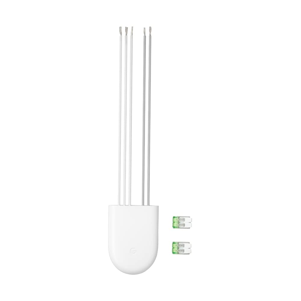 Google Nest Power Connector detalle de conectores y etiquetas que facilita la conexión segura