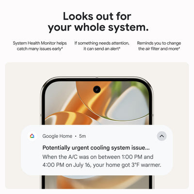Google Nest thermostat installed on wall demonstrating neat wiring and simple placement