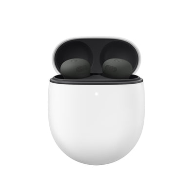 Google Pixel Buds Pro 2 front packaging showcasing Hazel color and premium design benefits