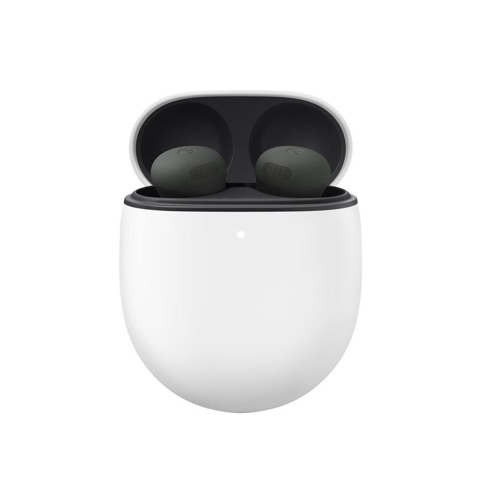 Google Pixel Buds Pro 2 front packaging showcasing Hazel color and premium design benefits