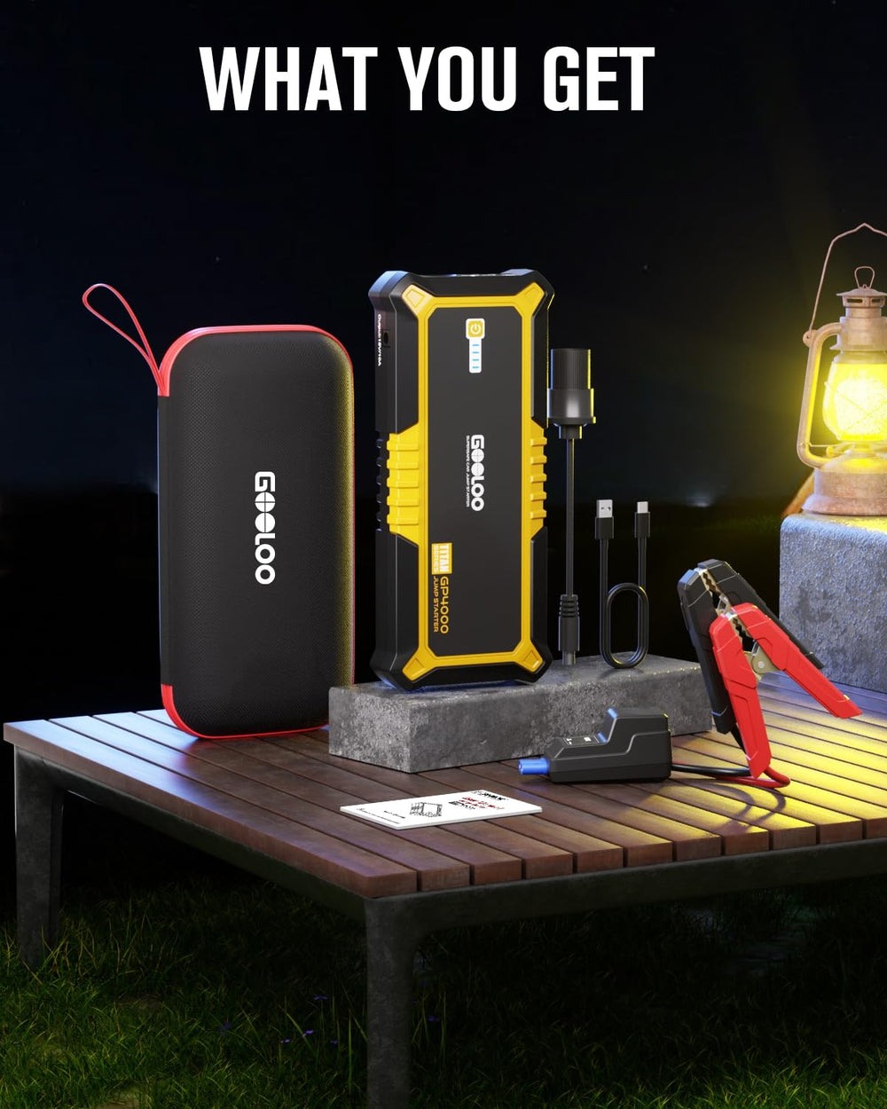 GOOLOO accessories in EVA storage case neatly organized, easy transport and protection