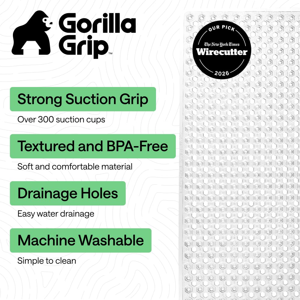 GORILLA GRIP detalle de las ventosas robustas que aseguran la alfombrilla en la bañera