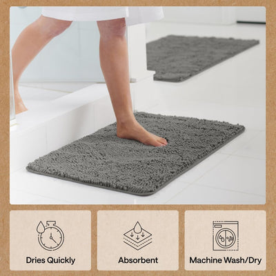 GORILLA GRIP estilo de baño moderno con alfombra para una apariencia acogedora